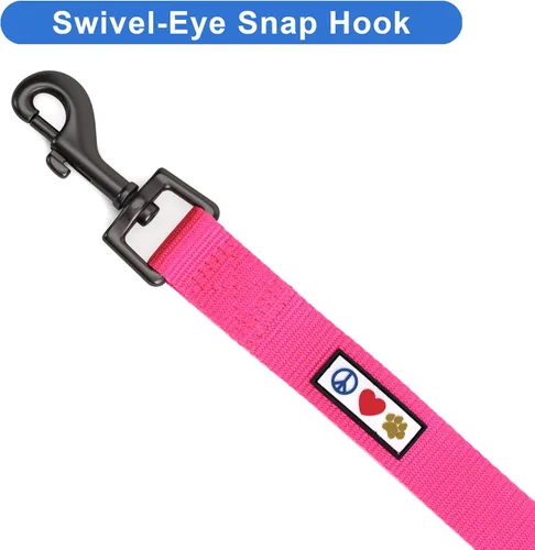 Miniatura 3 de Collar para mascotas Pawtitas, de 6 pies, de nailon, suave, ajustable, color sólido. El collar y arnés a juego para perros y cachorros se venden por