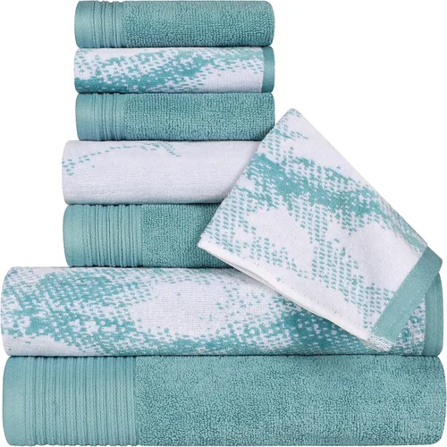 Miniatura 38 de SUPERIOR Juego de 6 toallas de algodón surtido de 6 piezas, incluye 2 toallas de baño, 2 manos, 2 toallas faciales, suaves, absorbentes, accesorios