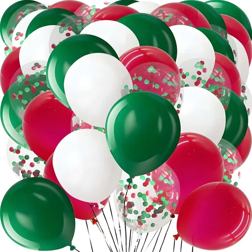 Miniatura 16 de Globos verdes con globos de confeti, globos de látex de 12 pulgadas, 80 piezas para decoración de bodas, cumpleaños, baby shower, fiestas