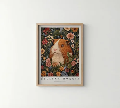 Miniatura 12 de Póster con impresión artística de gato negro, estilo William Morris, floral retro de mediados de siglo, botánico, victoriano, Academia oscura