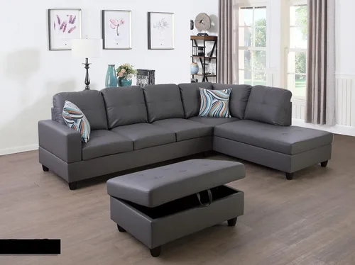 Miniatura 6 de Golden Coast Furniture - Juego de sofá seccional en forma de L, juego de sofá de sala de estar, sofá seccional de cuero con otomana