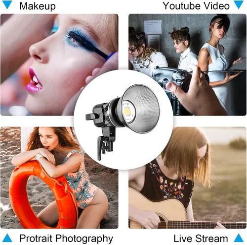 Miniatura 8 de GVM Great Video Maker Luz de video LED portátil de 80 W, luz blanca de 5600 K, luz de video equilibrada de luz diurna CRI 97+ iluminación continua