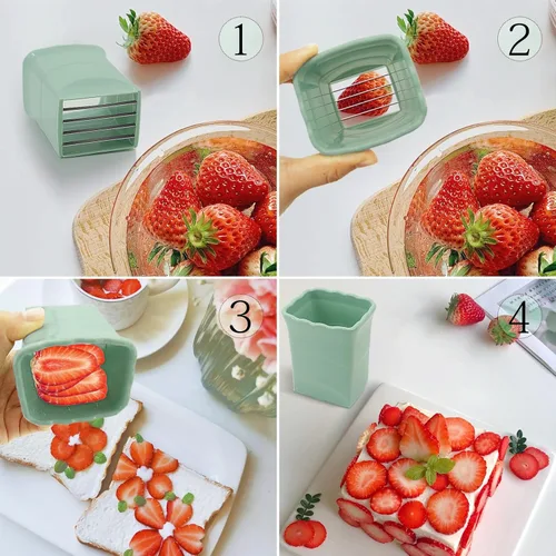 Miniatura 5 de 2 tazas para cortar fresas: taza para cortar frutas para fresa, huevo, plátano, champiñones, pepino, kiwi y ensalada de verduras, cortador de 2