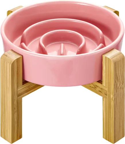 Miniatura 18 de Cuencos de cerámica para perros de alimentación lenta, 2.0 tazas de comedero lento para perros medianos y grandes, cuenco de laberinto de Blanco
