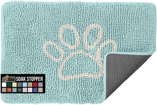 Miniatura 51 de GORILLA GRIP SOAKSTOPPER - Tapete para puerta de perro, 30 x 20 pulgadas, lavable a máquina, absorbente, captura la humedad, barro, suciedad, Negro