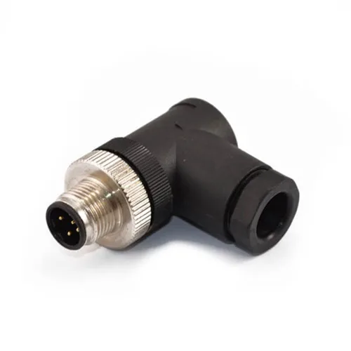 Miniatura 10 de Elecbee M12 4-Pin A-Coded Hembra Conector de la prenda impermeable IP67 de la terminación de la junta de tornillo de ángulo recto no blindado