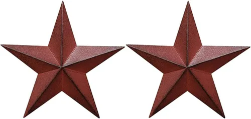 Miniatura 2 de Juego de estrellas de granero de metal 2 piezas 8 pulgadas negro Decoración de pared 3D (8 pulgadas, negro, 2 piezas)