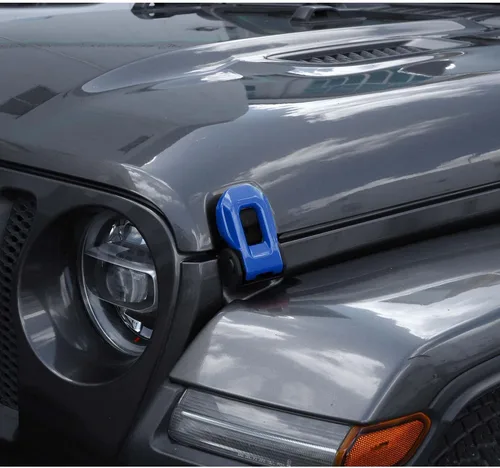 Miniatura 5 de RT-TCZ Cubierta de pestillo de capó, soportes exteriores de bloqueo de capó, accesorios de decoración de ABS para Jeep Wrangler JL JLU y Gladiator