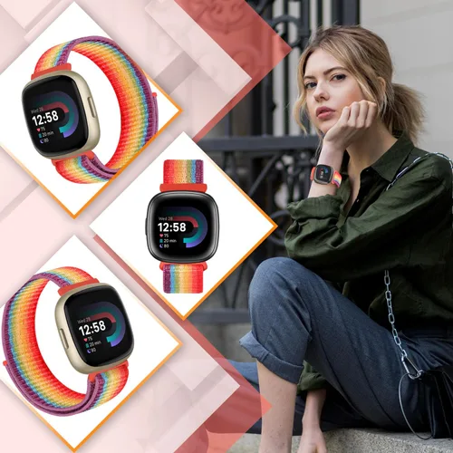 Miniatura 4 de Correa deportiva compatible con Fitbit Versa 4, Sense 2, Versa 3, Sense para mujeres y hombres, correa de repuesto ajustable y transpirable
