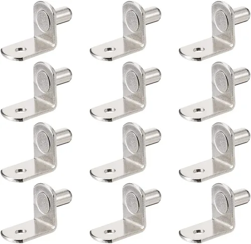 uxcell Clavija de soporte para estante, soporte en forma de L de 0.236 pulgadas, estante de armario de muebles, clavijas de soporte con agujero,