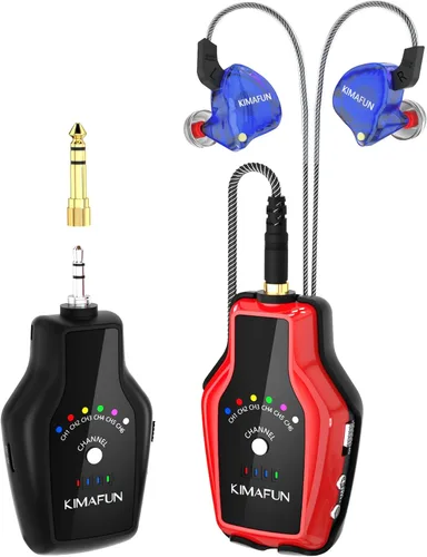 KIMAFUN Sistema de monitor inalámbrico en el oído, auricular inalámbrico personal con sistema IEM para músicos, cantantes (1TX+1RX)