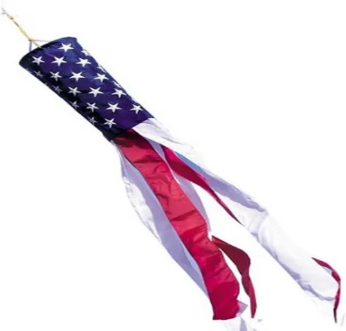 Annin Flagmakers American Flag All Weather SolarGuard Nyl-Glo Windsock, 5 x 36 pulgadas (modelo 273)