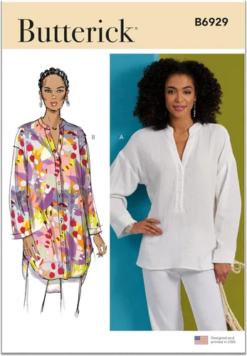 Butterick Misses' - Kit de patrón de costura de túnica y camiseta holgada con código de diseño B6929, tallas 8-10-12-14-16