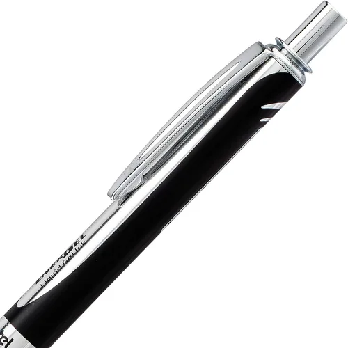 Miniatura 5 de Pentel Energel 0.7mm Alloy RT Bolígrafos retráctiles de gel con tinta - Paquete de 3 - Barriles metálicos de color negro, plateado y aguamarina