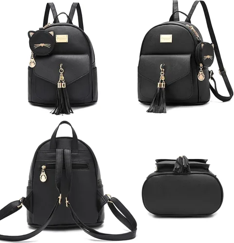 Miniatura 2 de I IHAYNER Mochila de moda para niñas, mini monedero, mochila pequeña de cuero para adolescentes, niñas con monedero