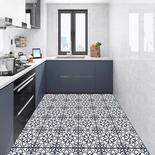 Miniatura 8 de Plantillas grandes para azulejos de piso, 2 plantillas de pared mexicanas reutilizables de 12 x 12 pulgadas para pintar pisos, paredes, azulejos