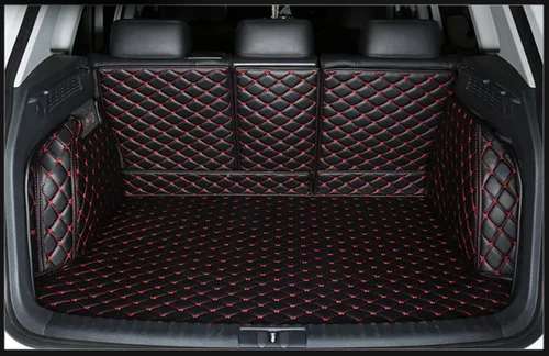Miniatura 13 de Tapete de suelo personalizado para maletero de mascotas y perros, para Cadillac XT6, 8 piezas en total (6 asientos, negro)