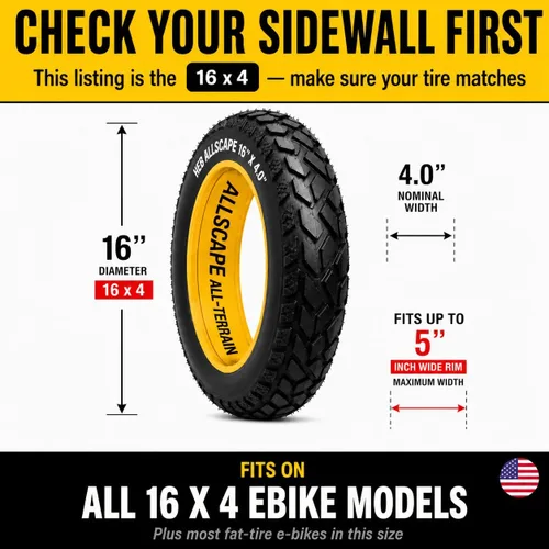 Miniatura 2 de HEB ALLSCAPE 20x4.0 26x4.0 24x4.0 20x3 inch E-Bike Fat Tire, Performance Puncture Resistant Heavy Duty for MTB, All Terrain Tread for Street and