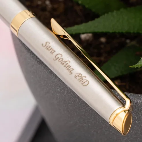 Miniatura 5 de Dayspring Pens Waterman Pen personalizado Bolígrafo grabado Waterman Hemisphere con borde dorado inoxidable. Personalizado y enviado en un día