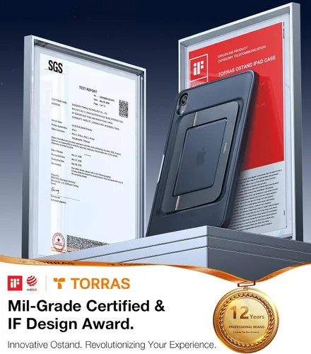 Miniatura 7 de TORRAS Funda para iPad Mini 7 A17 Pro, Funda para iPad Mini 6 con Soporte para Lápiz, Soporte Ultra Estable, Múltiples Ángulos de Visualización
