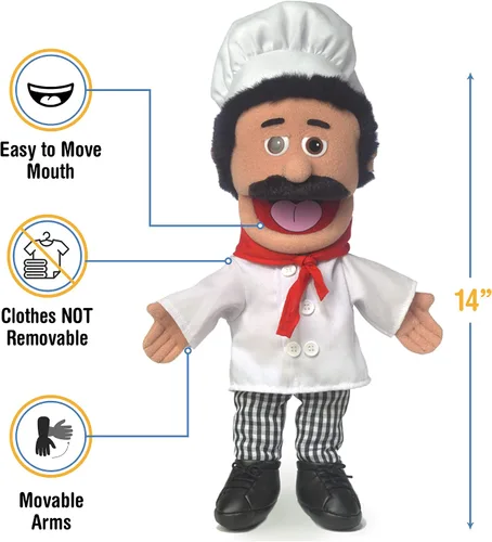 Miniatura 3 de Chef Luigi, marioneta de mano de 14