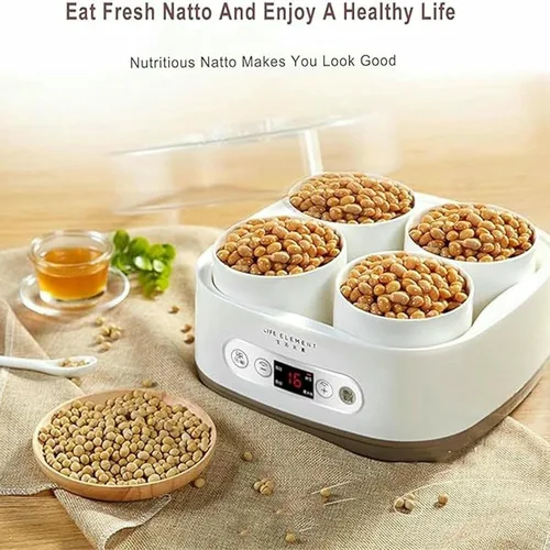 Miniatura 2 de Máquina de fermentación de NATTO, tanque de fermentación eléctrico de yogur Natto de 1.5L, Máquina de fermentación de Natto con 4 envases
