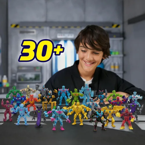 Miniatura 6 de MrBeast Lab Paquete Múltiple de Híbridos, Revela Diferentes Partes Híbridas para Crear 2 Figuras de Acción de Mezclar y Combinar, Más Partes