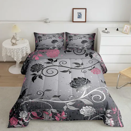 Miniatura 9 de Feelyou - Juego de edredón abstracto ombre, color azul y negro, juego de cama para adolescentes, para niños, mujeres y jóvenes, juego de edredón