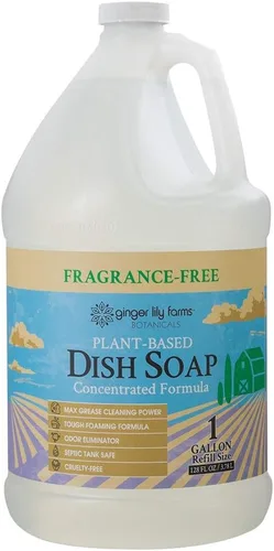 Miniatura 12 de Ginger Lily Farms Botanicals Jabón líquido para platos a base de plantas, fórmula concentrada con máximo poder de limpieza de grasa, libre