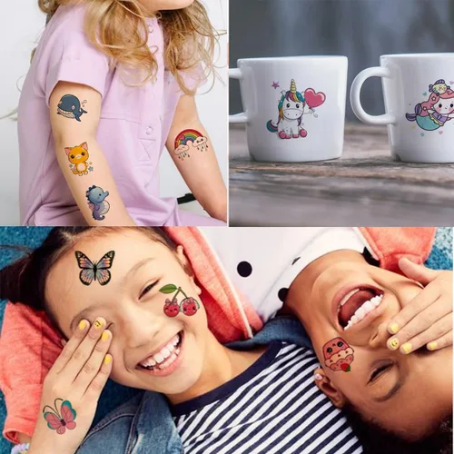 Miniatura 5 de CHARLENT Tatuajes para niños – 148 hojas individuales de estilos mixtos de tatuajes temporales, juego de calcomanías para niñas y niños, suministros