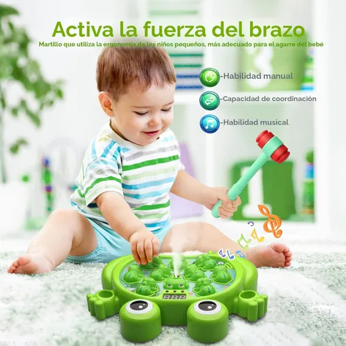 Miniatura 4 de HopeRock Juguetes para niños de 2, 3, 4, 5 años, juguetes para niños pequeños de 2 a 4 años, juego de golpear a la rana, con 5 modos, 45 niveles, 9