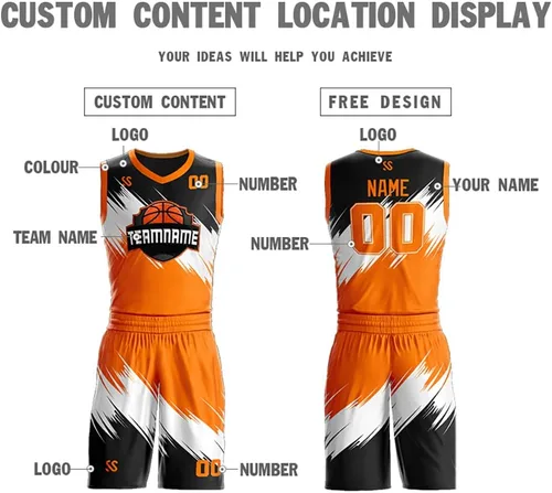 Miniatura 4 de Kit de jersey de baloncesto con degradado personalizado, nombre y número de equipo, uniformes deportivos personalizados para hombresjóvenes
