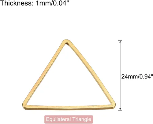 Miniatura 2 de MECCANIXITY Aro de abalorios triangular, anillo de enlace geométrico con marco triangular para hacer joyas