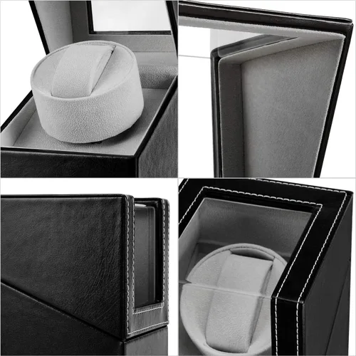 Miniatura 4 de Automatic Single Watch Winder with Quiet Japanese Motor,AC Adapter or Battery Powered,Premium Leather Exterior and Soft Flexible Watch Pillows for