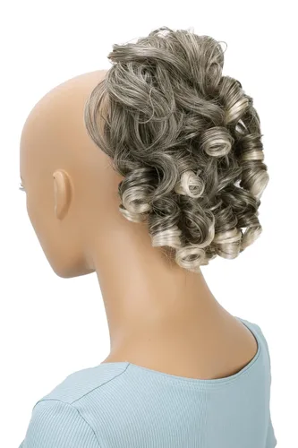 Miniatura 18 de CAISHA - Postizo Jumbo de Cabello Elástico para Recogidos Voluminosos y Rizos Desaliñados, Color Rubio Claro, G5L rubio claro #22T613 G5L