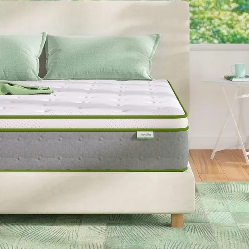 Miniatura 9 de Novilla Colchón individual XL para niños, colchón híbrido individual XL de 8 pulgadas, espuma y resortes para un sueño cómodo, bobinas de acero