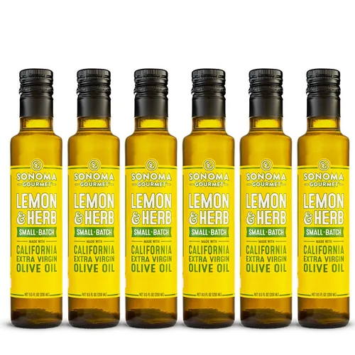 Miniatura 12 de Sonoma Gourmet: Aceite de oliva con sabor a ajo y hierbas Aceite de oliva virgen extra 100% California 8.5 onzas líquidas (paquete de 6)