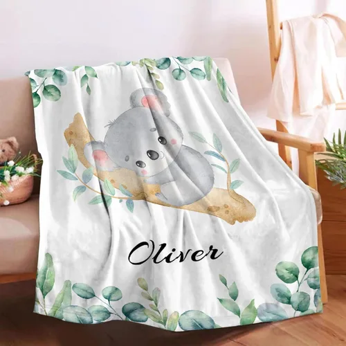 Miniatura 30 de Manta de bebé personalizada para niñas y niños pequeños, recién nacidos, regalos personalizados de vaca floral con nombre y texto, 40 x 30 pulgadas