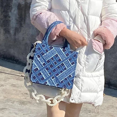 Miniatura 3 de MMKJHNBHQ Cartera y bolsos de mano para mujer bolso de mano de punto grande para mujer bolso de mano portátil de moda Dahao 1
