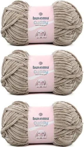 Miniatura 62 de Hilo de felpilla de terciopelo, súper suave y esponjoso, para tejer, hacer manualidades, color amigurumi, duradero para el desprendimiento, 3.53