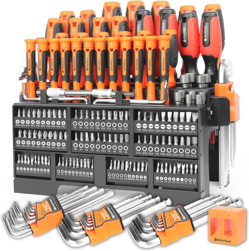 Miniatura 10 de Amartisan Juego de destornilladores magnéticos de 86 piezas con estuche, incluye destornilladores ranurados, Phillips, hexagonales, Pozidriv, Torx
