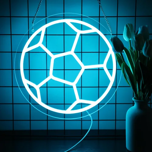Miniatura 12 de Letrero de neón de baloncesto, luz LED de neón regulable de 12 pulgadas, alimentada por USB, decoración de pared de neón deportiva estética