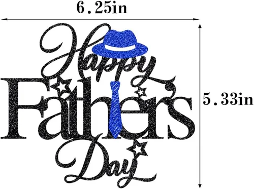 Miniatura 2 de Decoración para tartas con purpurina negra para el día del padre, feliz cumpleaños papá, te amamos papá, decoraciones de fiesta del día del padre