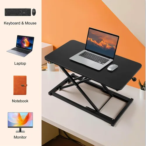 Miniatura 6 de Convertidor de escritorio de pie ajustable en altura, elevador de teclado para elevador de escritorio de pie, convertidor de altura de fácil