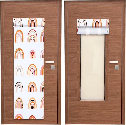 Miniatura 13 de Leinuosen 2 piezas cortinas cubiertas para puerta y ventana de aula, cortinas opacas de bloqueo para puertas de vidrio, cobertura de ventanas