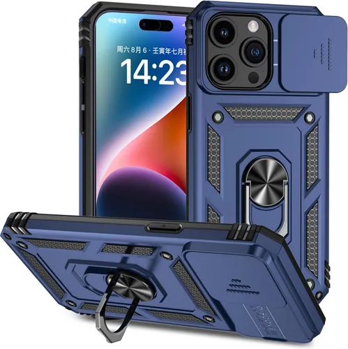Miniatura 35 de Funda magnética compatible con iPhone 14 Pro de 6.1 pulgadas, funda magnética para iPhone 14 Pro con cubierta de cámara y soporte de grado militar