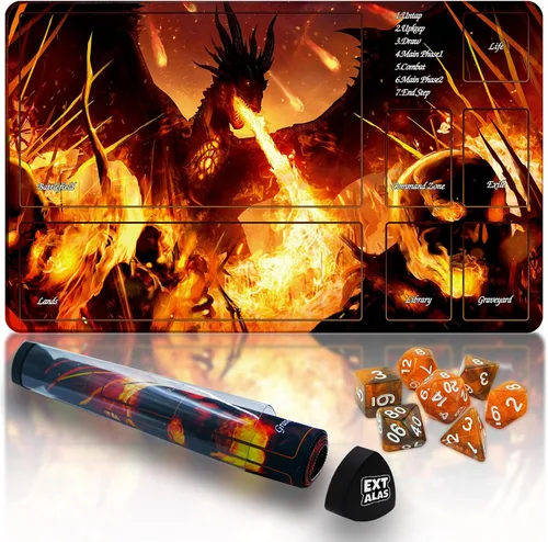 Miniatura 13 de Tapete MTG TCG -Incluye tubo de almacenamiento y 7 dados-¡Experimenta calidad de primer nivel y alfombrilla impermeable y antideslizante con bloqueo