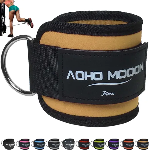 Miniatura 17 de AOHO MOOON Correas de tobillo ajustables y cómodas para máquinas de cable para mujeres, correa de pierna para gimnasio, tobillera para glúteos