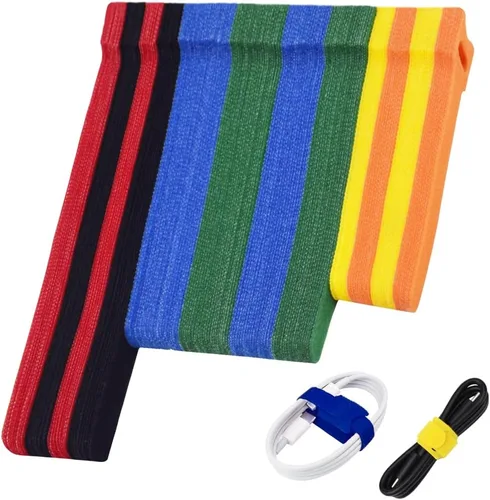 Miniatura 15 de 70 bridas de cables reutilizables color rosa, para organizar cables, reutilizables, para electrónica, de gancho y bucle para computadora, de 4, 6, 8