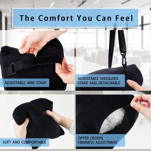 Miniatura 7 de Almohada de puño rotador para dormir con correas ajustables, almohada para aliviar el dolor de hombro para dormir de lado, cojín de brazo después